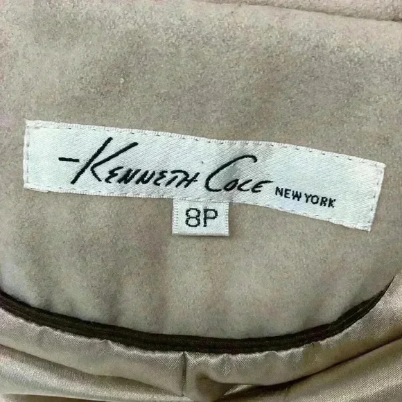 Kenneth Cole size 8 petite tan coat 60% wool - Picture 9 of 11